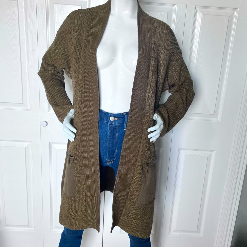 Long knit cardigan sweater